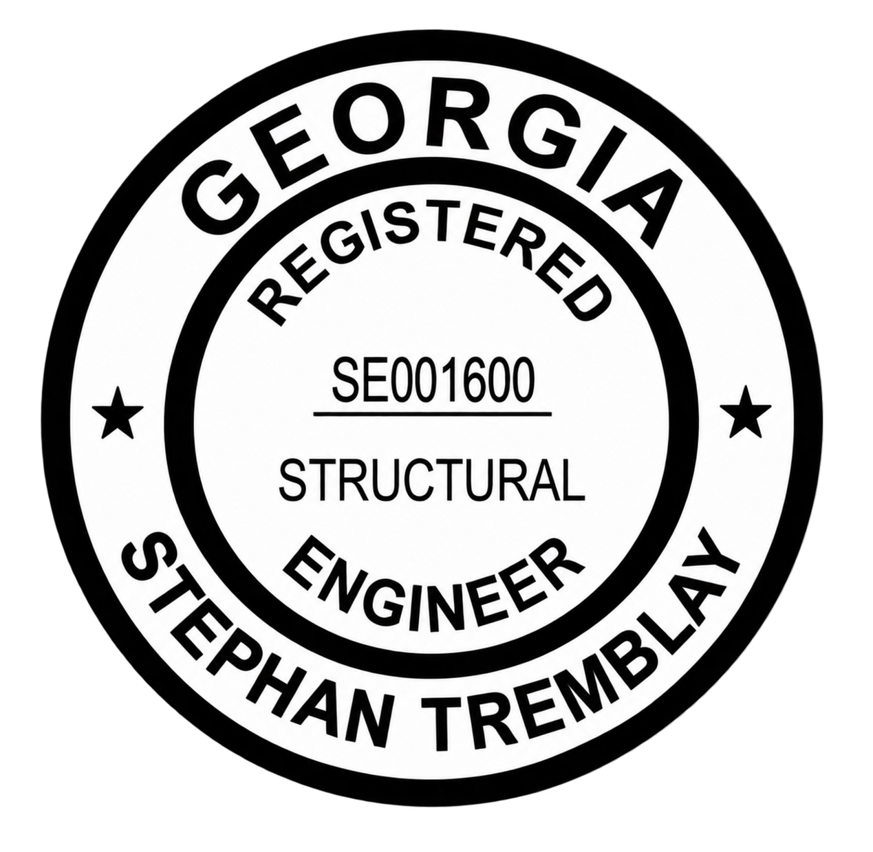 Stephan Tremblay Georgia Structural Engineer stamp, SE001600