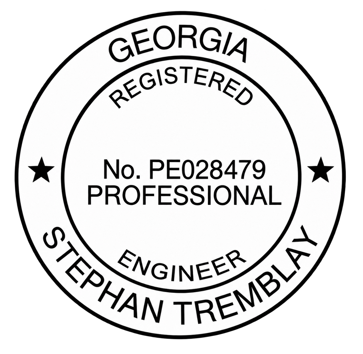 Stephan Tremblay Georgia Professional Engineer stamp, PE028479